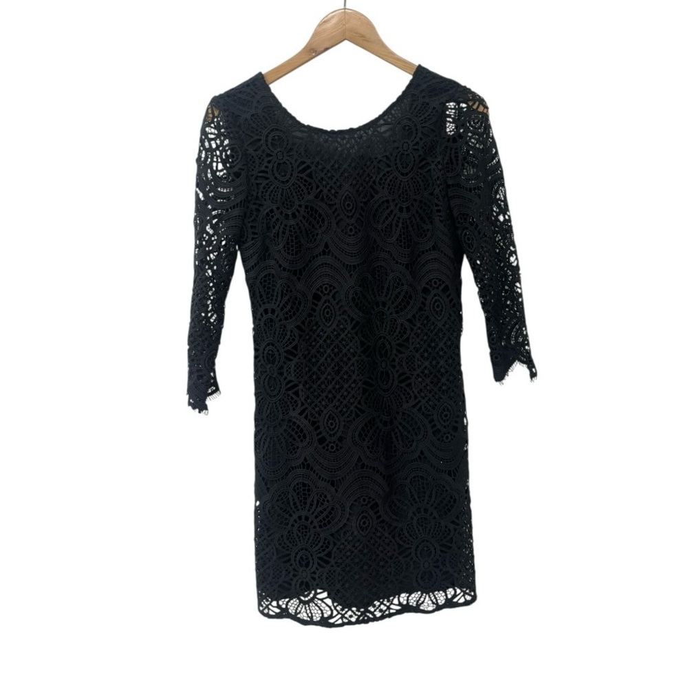 NWT Sezane Sarah Black Lace Mini Dress US 4 FR 36 - Picture 3 of 9